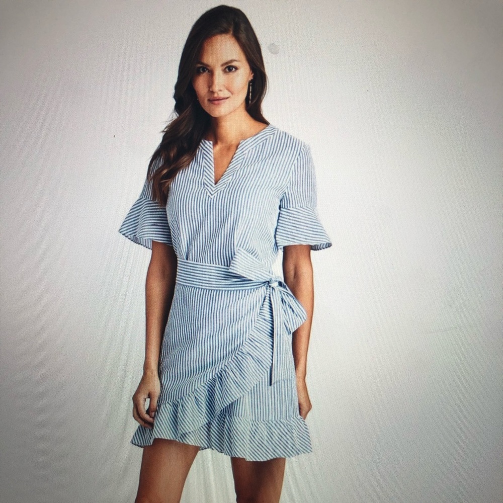 Vineyard vines seersucker wrap dress